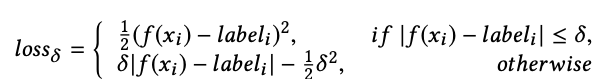 Huber Loss Equation